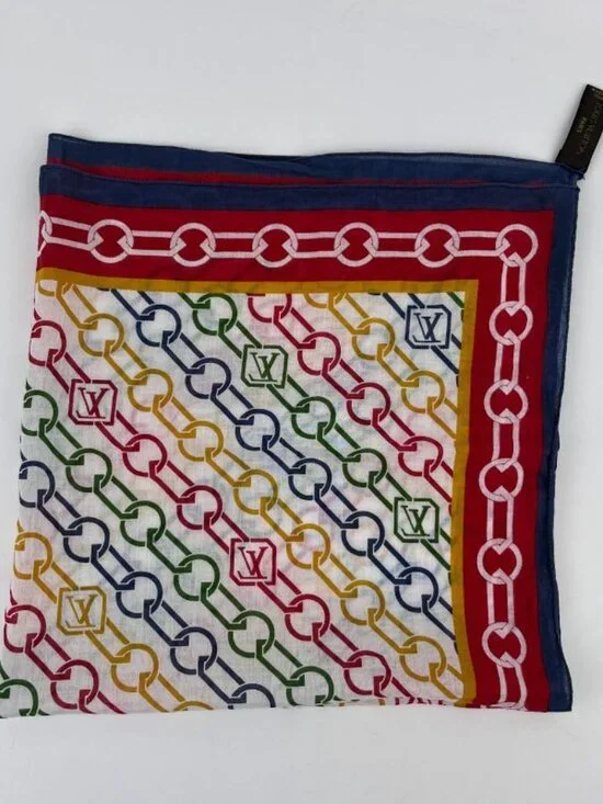 Louis Vuitton Scarf Cotton Multicolor Vintage - Picture 11 of 11